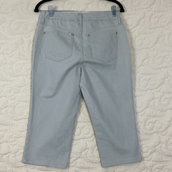 Gloria Vanderbilt Capris 2 LOT Teal Blue and Taupe Size 6 - Picture 5 of 12